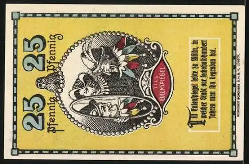 Notgeld Mölln i. Lbg., 100 Pfennig, Ortsansicht mit der Kirche