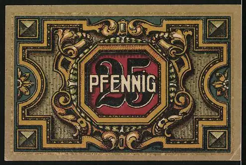 Notgeld Trostberg 1920, 25 Pfennig, Ansicht des Rathauses