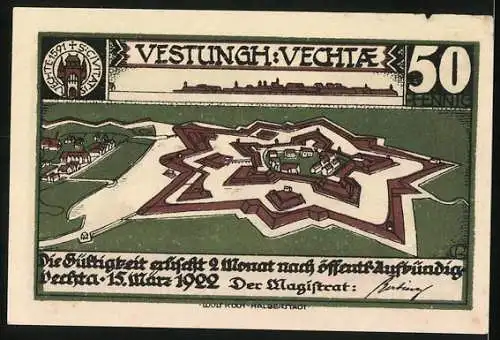 Notgeld Vechta 1922, 50 Pfennig, Ein Mann ersticht einen anderen