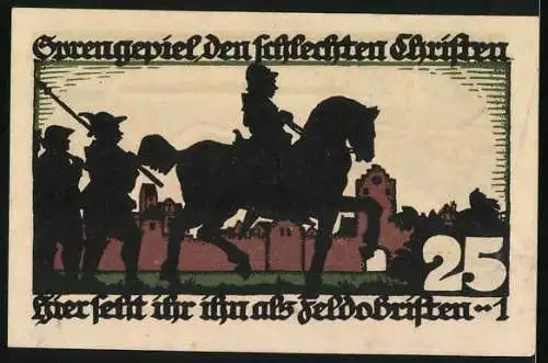 Notgeld Vechta 1922, 25 Pfennig, Sprengepiel auf dem Pferd
