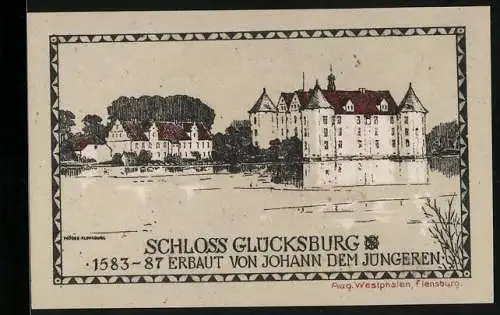 Notgeld Glücksburg 1920, 1 Mark, Das Schloss