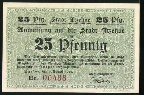 Notgeld Itzehoe 1920, 25 Pfennig, Der Jäger hält eine Ansprache