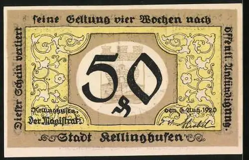Notgeld Kellinghusen 1920, 50 Pfennig, Die Kirche