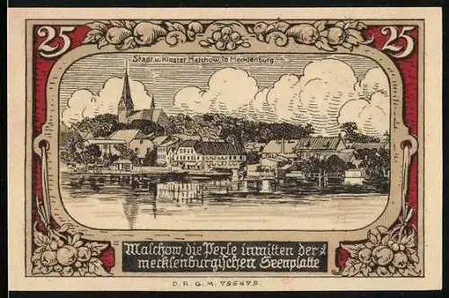 Notgeld Malchow i. M., 25 Pfennig, Stadt- und Klosteransicht