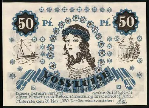 Notgeld Malente-Gremsmühlen 1920, 50 Pfennig, Der Dieksee