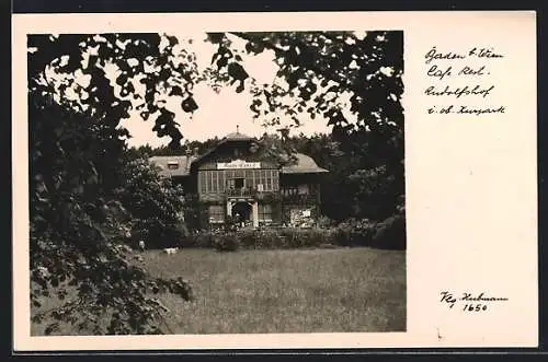 AK Baden /Wien, Cafe-Restaurant Rudolfshof im oberen Kurpark