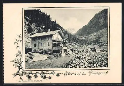 AK Bärenbad im Zillergrund, Blick zur Berghütte