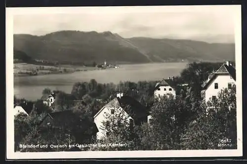 AK Steindorf am Ossiacher See, Ortsansicht mit Ossiach im Hintergrund