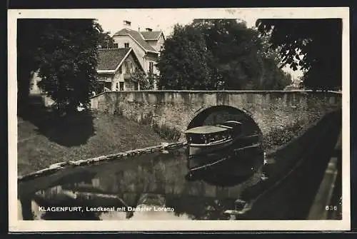 AK Klagenfurt, Lendkanal mit Dampfer Loretto