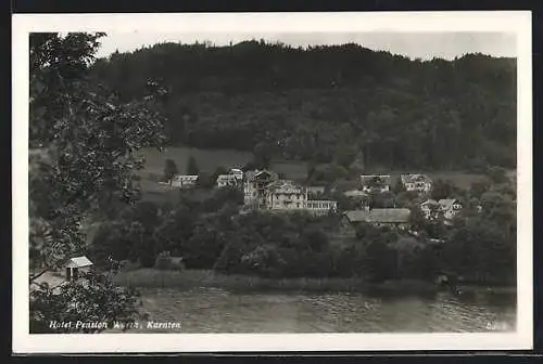 AK Maria Wörth, Blick zur Hotel Pension Wörth