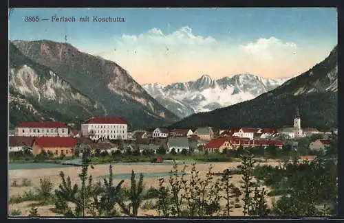 AK Ferlach, Ortsansicht mit Koschutta