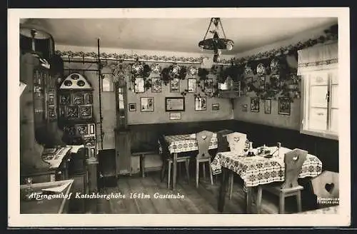 AK Katschberghöhe, Gaststube vom Alpengasthof