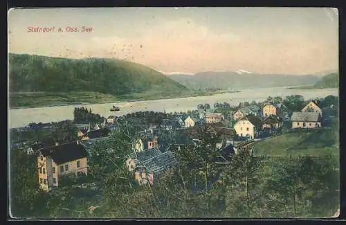 AK Steindorf am Ossiacher See, Gesamtansicht aus der Vogelschau