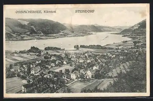 AK Steindorf / Ossiacher See, Ortsansicht aus der Vogelschau