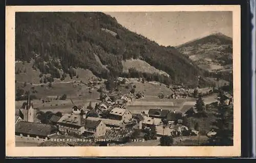 AK Ebene Reichenau, Ortsansicht aus der Vogelschau