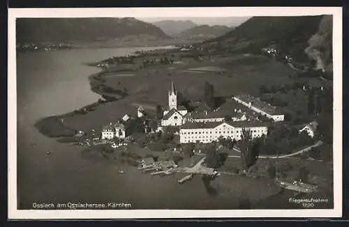AK Ossiach am Ossiachersee, Fliegeraufnahme vom Ort