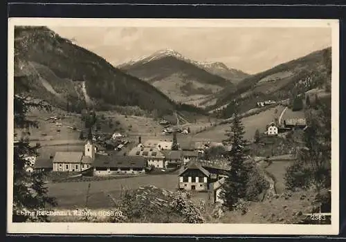 AK Ebene Reichenau, Ortsansicht gegen die Berge