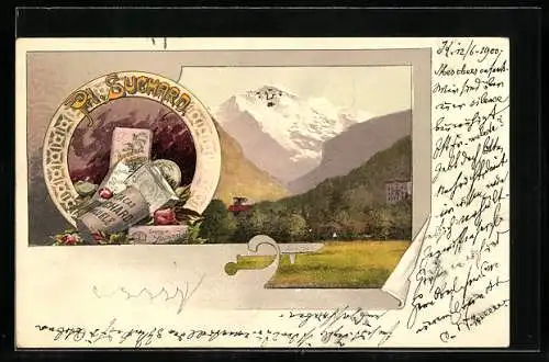 AK Reklame Chocolat Suchard, Bergpanorama