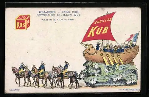 AK Paris, Mi-Careme 1913, Cortege du Bouillon Kub