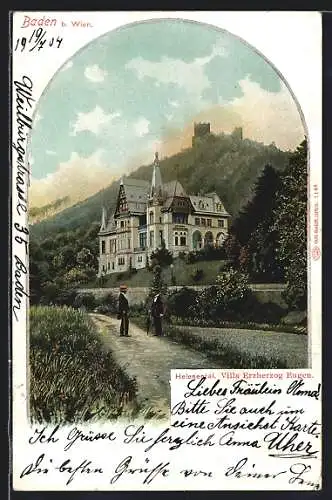 AK Baden, Helental, Villa Erzherzog Eugen