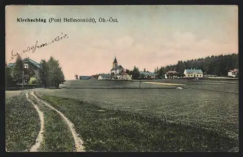 AK Kirchschlag bei Linz, Blick zum Ort