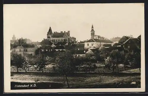 AK Zistersdorf, Ortsansicht mit Kirche