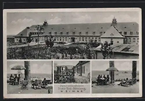 AK Weimar, Kameradschaftsheim Leichte Flak-Abteilung, Gebäude und Terrasse