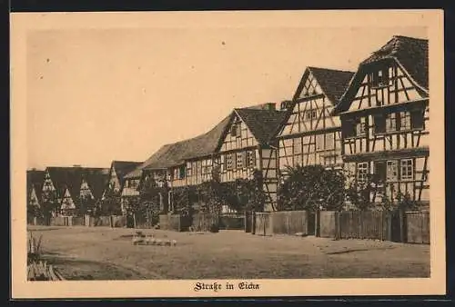 AK Eicha, Strassenpartie mit Fachwerkhaus