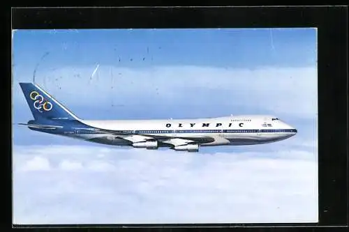 AK Boeing 747-200 B in der Luft, Olympic Airways, Jumbo Jet, Flugzeug