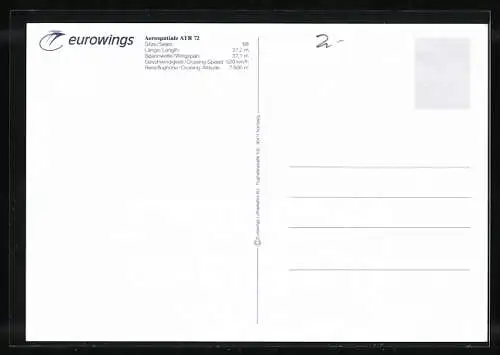 AK Die Aerospatiale ATR 72 von Eurowings, Flugzeug