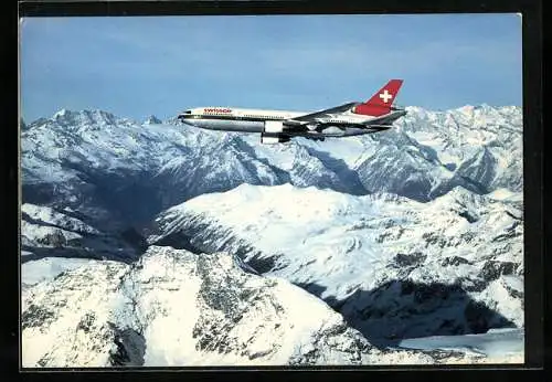 AK Swissair DC 10 über den Schweizer Alpen