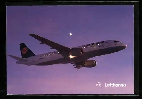 AK Flugzeug Airbus A 320-200 d. Lufthansa im Flug