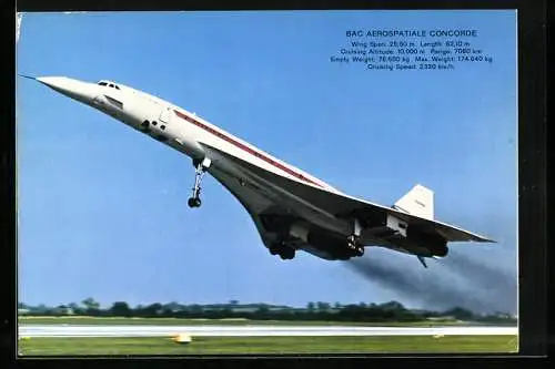 AK BAC Aerospatiale Concorde im Startflug