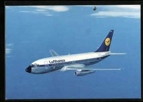 AK Flugzeug Boeing 737 City Jet der Lufthansa in der Luft