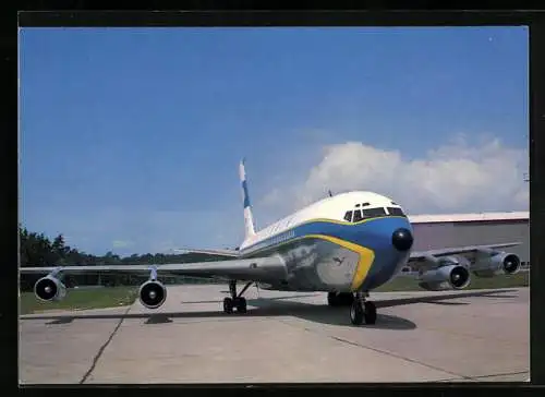 AK Flugzeug Boeing Jet 720 B der Lufthansa am Boden