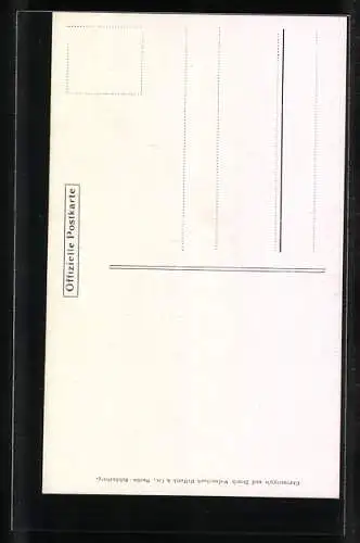 AK Saalburg, Römischer Bote meldet eine ernste Nachricht im Atrium