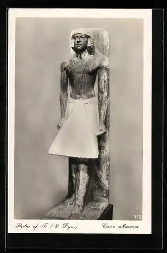 AK Cairo, Cairo Museum, Statue of Ti (V Dyn.)