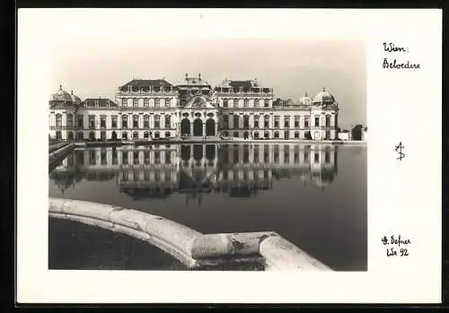 Foto-AK Adalbert Defner: Wien, Ansicht vom Belvedere