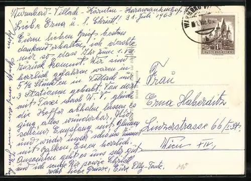 Foto-AK Adalbert Defner: Villach, Warmbad, Gang