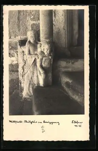 Foto-AK Adalbert Defner: Millstatt a. S., Skulptur im Kreuzgang