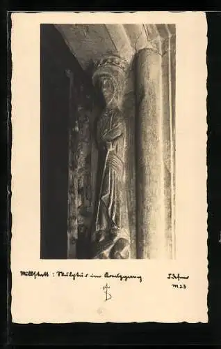 Foto-AK Adalbert Defner: Millstatt a. S., Skulptur im Kreuzgang