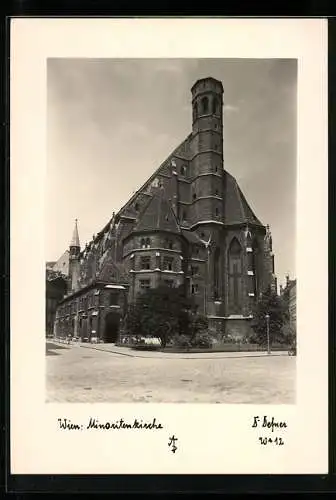 Foto-AK Adalbert Defner: Wien, Ansicht der Minoritenkirche