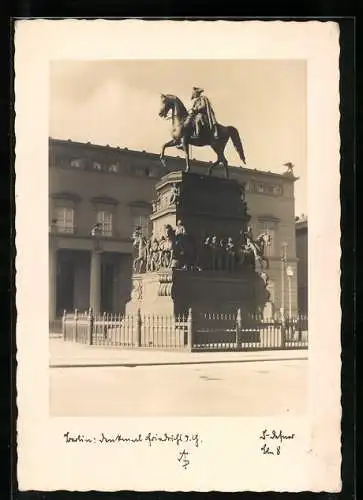 Foto-AK Adalbert Defner: Berlin, Denkmal Friedrichs des Grossen