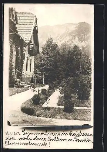 AK Reichenau, Sommerhaus mit Garten