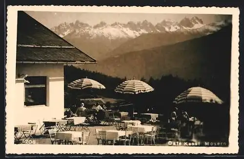 AK Mösern, Blick auf die Terrasse des Cafe Kassl