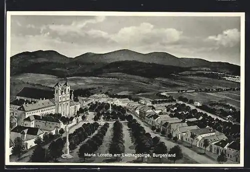 Künstler-AK Maria Loretto, Ortsansicht am Leithagebirge
