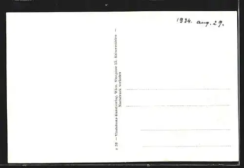 Künstler-AK Maria Loretto, Ortsansicht am Leithagebirge