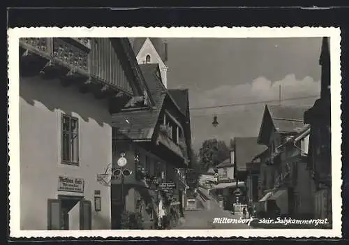 AK Mitterndorf /steir. Salzkammergut, Uhrmacher Mathäus Kals und Gasthof Kolperer