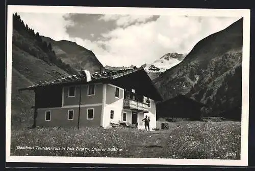 AK Vals, Gasthaus Touristenrast von Josef Gatt auf der Kaseralm mit Olperer