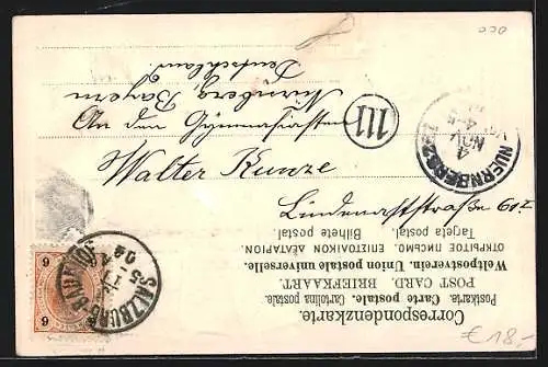 AK Salzburg, Teilansicht mit Hohensalzburg, Briefmarken